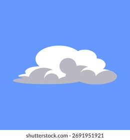 vetor de desenhos animados em nuvem. ícone nuvem. ilustração em nuvem. nuvem com fundo azul