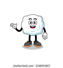 cloud cartoon with welcome pose , character design