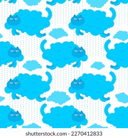 Cloud cat pattern seamless
