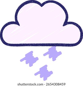 Dibujo de tiza de nube en color neón brillante