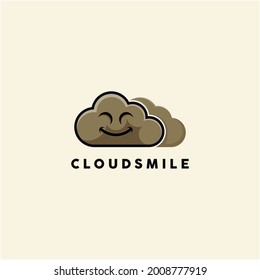 plantilla de logotipo de dibujos animados de personajes en la nube