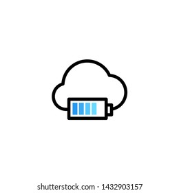 cloud charger charging battery indicator logo vector icon illustration