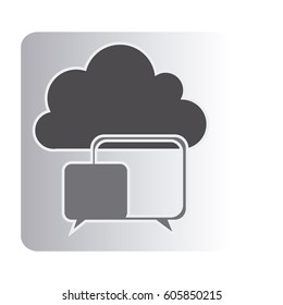 cloud chat bubbles network, vector illustration design