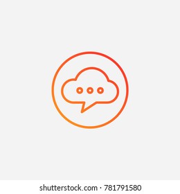  Cloud chat icon.gradient illustration isolated vector sign symbol