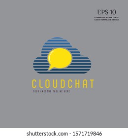 cloud chat logo, Communication logo design, dialogue icon, element for template