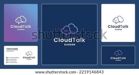 cloud chat logo design for technology. cloud and bubble chat combine