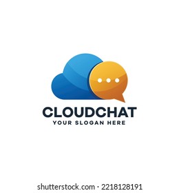 Cloud Chat Logo, Internet, Communication and Storage Logo Concept Design