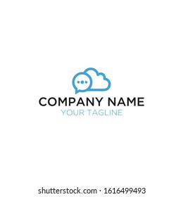cloud and chat monogram logo