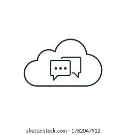 Cloud chat. Vector linear icon isolated on white background.