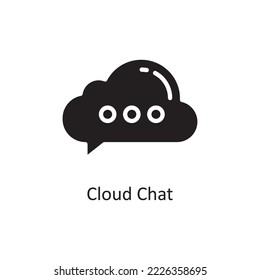 Cloud Chat Vector Solid Icon Design illustration. Cloud Computing Symbol on White background EPS 10 File