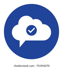 cloud check Icon computing concept vector illustration