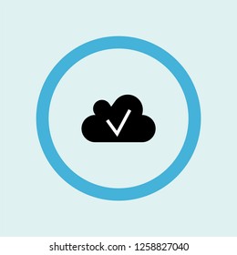 cloud with check icon symbol. Premium quality isolated cloud with check vector icon in trendy style. cloud with check element.