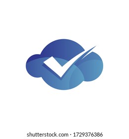 
Cloud and check logo design