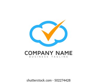 Cloud Check Logo Design Template