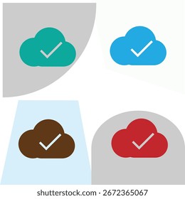cloud check mark icon design for your business and website