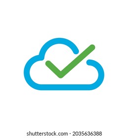 Cloud Check Mark Icon Vector Logo Template