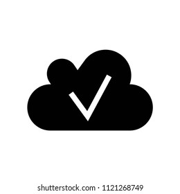Cloud with check sign icon vector icon. Simple element illustration. Cloud with check sign symbol design. Can be used for web and mobile.