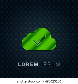 Cloud Checked Bright Green chromium precious metallic 3D Icon / Logo Design