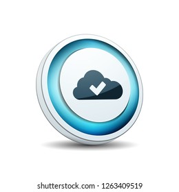 Cloud Checkmark button illustration