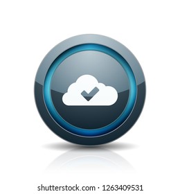 Cloud Checkmark button illustration