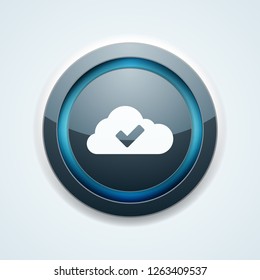 Cloud Checkmark button illustration