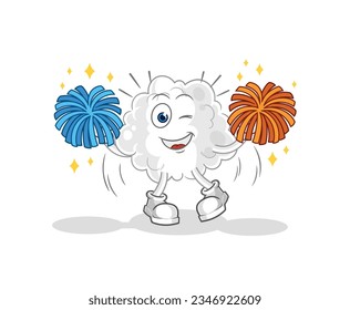 the cloud cheerleader cartoon. cartoon mascot vector