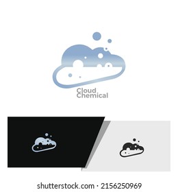 cloud with chemical bubbles element logo