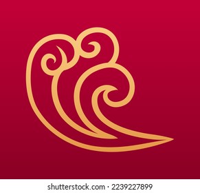 Cloud chinese decorative element. Sky asian decorative illustrations