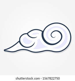 Cloud in Chinese style.Flat style vector illustration.