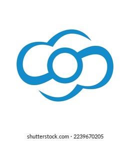 cloud with circle in the middle logo icon