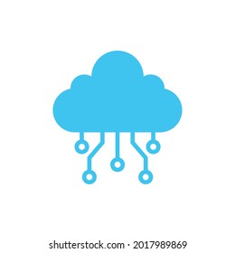 ilustración de diseño de icono de circuito en la nube