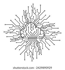 Cloud circuit icon on white background. Cloud Computing technology Internet and cyber technology concept. download and upload data information storage. Vector illustration.