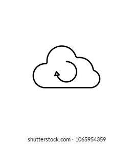 cloud with a circular arrow icon. Element of simple icon for websites, web design, mobile app, info graphics. Thin line icon for website design and development, app development  on white background