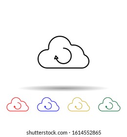 cloud with a circular arrow multi color style icon. Simple thin line, outline vector of web icons for ui and ux, website or mobile application
