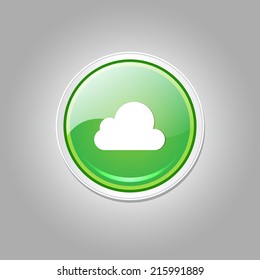 Cloud Circular Vector Green Web Icon Button