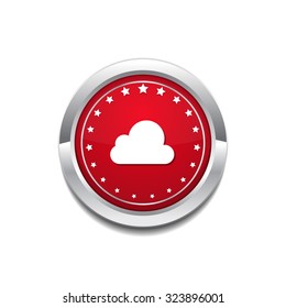 Cloud Circular Vector Red Web Icon Button