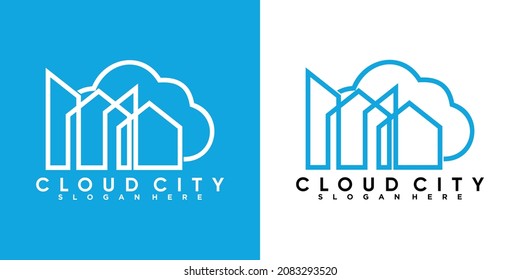 cloud city logo design with style and cretive concept