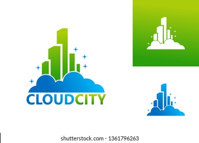 Cloud City Logo Template Design Vector, Emblem, Design Concept, Creative Symbol, Icon