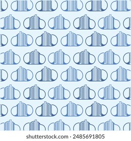 Cloud Cityscape modern Pattern Design vector style flat design, for your background, design, and etc