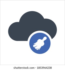 Cloud cleanup icon, vector graphics