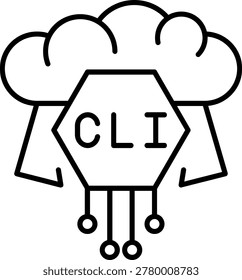 Cloud CLI Illustration vector Icon Design