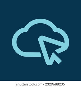 Cloud click logo design ideas. Abstract sign, symbol or modern, simple clean logo template.