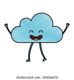 cloud climate kawaii character