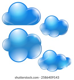 Cloud clipart collection - Isolated vector graphics
