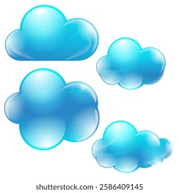 Cloud clipart collection - Isolated vector graphics