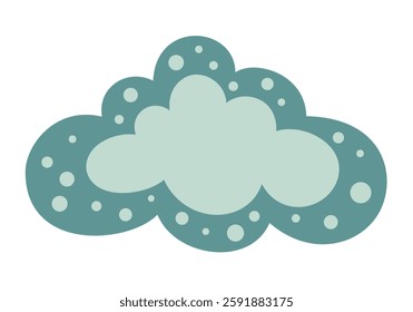 Cloud clipart, cute seasonal object in cartoon flat style. Hand draw vector illustration