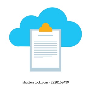 cloud and clipboard icon on white background