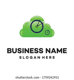 Cloud clock  Vector logo design. Business concept icon.