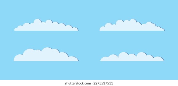 Cloud Clouds Sky Vector Graphic Weather Blue White Template Set Clipart
