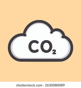 cloud CO2 carbon dioxide emission pollution flat color vector illustration template design